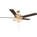 Hampton Bay Holly Springs 52 in. LED Indoor Brushed Nickel Ceiling Fan with Light Kit 37269